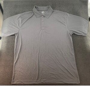 UltraClub Men's Cool & Dry Polo Shirt Size L Black short Sleeve Performance Golf